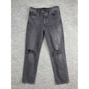 Joe's Jeans Jeans Womens 27 Washed Black The Honor High Rise Straight Distressed